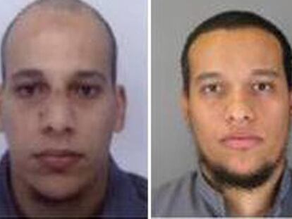Irmãos Chérif e Said Kouachi em imagem divulgada pela polícia francesa.