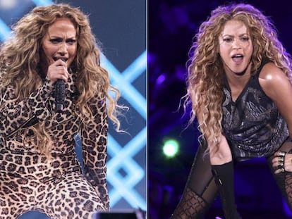 Jennifer Lopez, en febrero de 2018, y Shakira (a la derecha), en agosto de 2018.