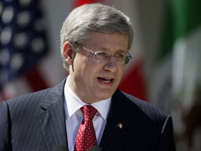 Canadian Prime Minister Stephen Harper, who, along with President Obama, rejected a petition to allow Cuba to attend the next Summit of the Americas.