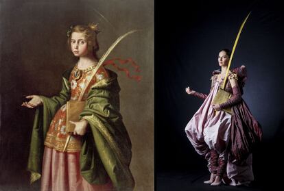 Santa Isabel de Portugal y la bailaora Tamara López vestida por Vittorio & Luchino.