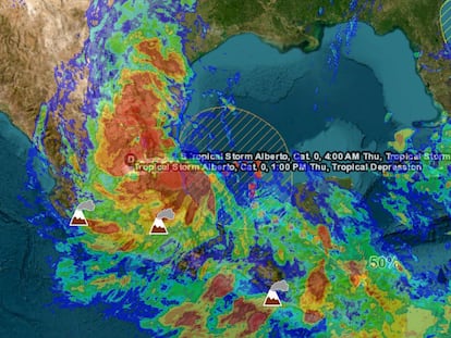 Trayectoria de la tormenta tropical 'Alberto' en México.
20 de junio de 2024.