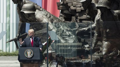 Donald Trump durante su discurso en Varsovia el 6 de julio.