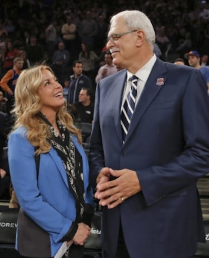 Jeanie Buss y Phil Jackson.