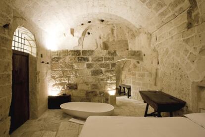 Habitación del hotel Le Grotte della Civita, en Matera (Italia)