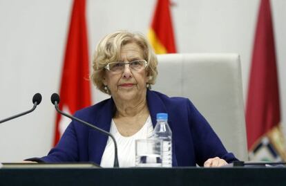 Carmena, en el último pleno ordinario, en diciembre.