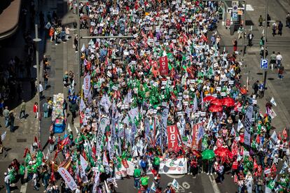 La manifestación de funcionarios de Justicia, el miércoles en Madrid.