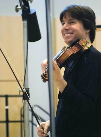 Joshua Bell en un estudio de grabación  el pasado mes de septiembre.