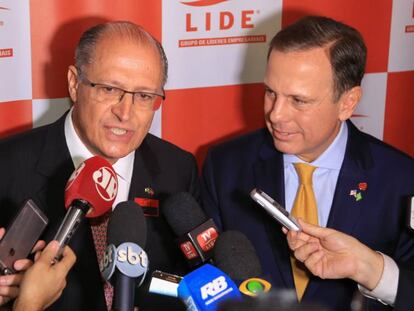 O governador Geraldo Alckmin e o prefeito João Doria, em maio de 2017