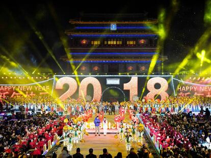 Celebraci&oacute;n del a&ntilde;o nuevo 2018 en Beijing, China