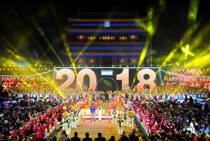 Celebraci&oacute;n del a&ntilde;o nuevo 2018 en Beijing, China