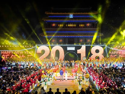 Celebraci&oacute;n del a&ntilde;o nuevo 2018 en Beijing, China