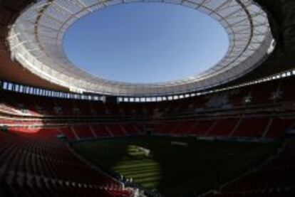 Vista general del Garrincha National Stadium en Brasilia.