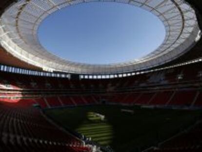 Vista general del Garrincha National Stadium en Brasilia.