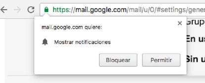 Notificaciones en Google Chrome.