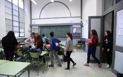 Interior de una clase en el instituto de educación secundaria Claudio Moyano de Zamora.