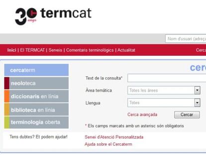 Portal web de Termcat.