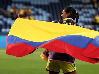 Daniela Arias en el partido contra Alemania el 28 de julio 2023.