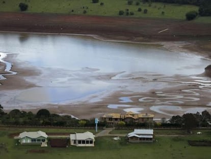 Imagem do Sistema Cantareira, a maior represa de São Paulo. 