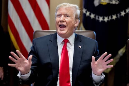 Donald J. Trump, en una reunión con su gabinete en la Casa Blanca.