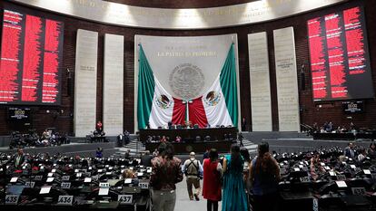 La Cámara de Diputados durante la sesión en la que se aprobó la ley, el 22 de abril.