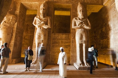 Interior del templo de Abu Simbel, en Egipto.