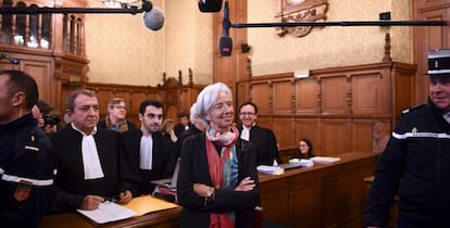 Christine Lagarde, durante una vista del juicio contra ella por el caso Tapie.