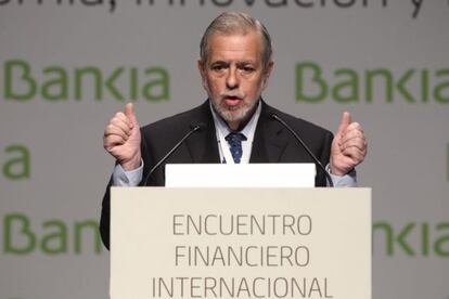 Spain&#039;s secretary of state for public administrations, Antonio Beteta, at a financial seminar in Madrid.