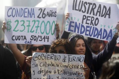 Marcha estudiantil en Santiago de Chile