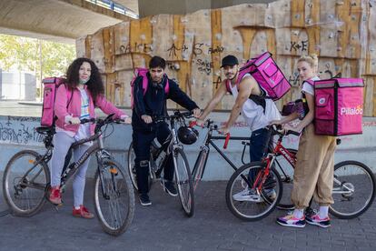 Dayana Contreras, Ismael Abadal, Germán Alcarazu y Catalina Sopelana en 'Riders'.