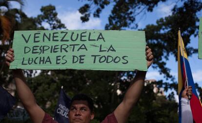 Un manifestante venezolano, el pasado 11 de enero en Caracas.