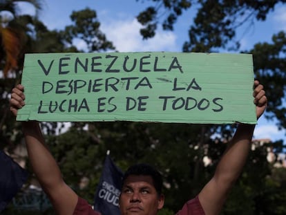 Un manifestante venezolano, el pasado 11 de enero en Caracas.