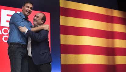 Pedro Sánchez y Miquel Iceta, teóricos equidistantes, el 2016.