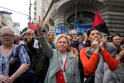 Mujeres protestan este miércoles en Buenos Aires (Argentina).