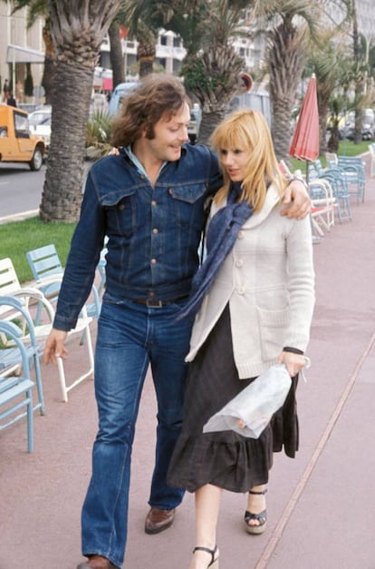 Patrick Dewaere y Miou-Miou en el Festival de Cannes en mayo de 1974.