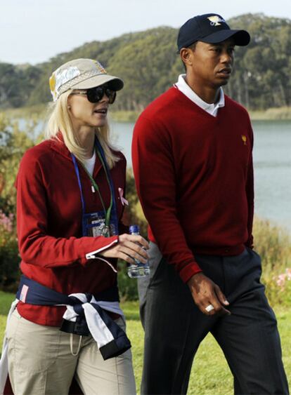El golfista Tiger Woods y su esposa, el pasado mes de octubre