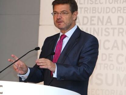 Rafael Catal&aacute;, ministro de Justicia, en la presentaci&oacute;n del informe.