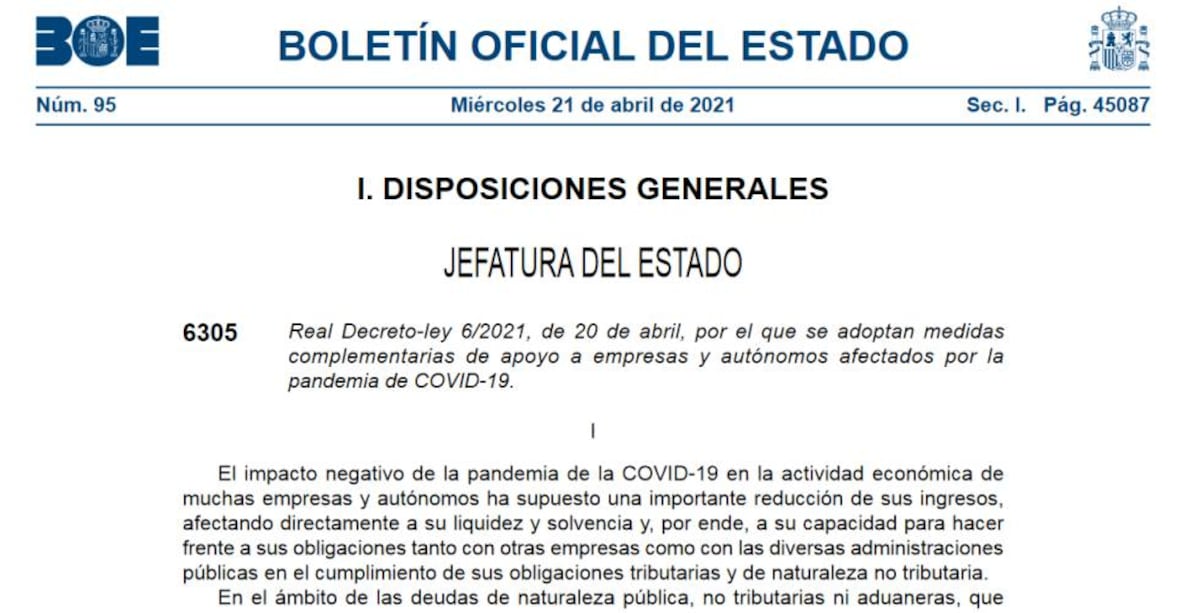 El BOE publica el nuevo marco que facilita las ayudas directas a ...