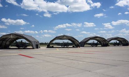 F-18 españoles en la base de Siauliai (Lituania).