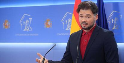 El portavoz de ERC en el Congreso, Gabriel Rufián.