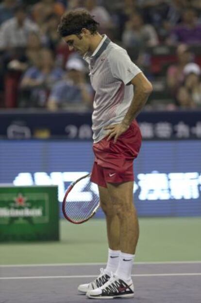 Roger Federer, decepcionado.
