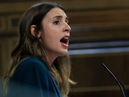 La ministra de Igualdad, Irene Montero, el miércoles en el pleno del Congreso.