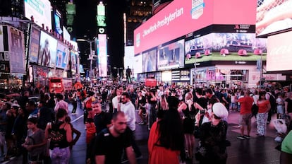 Times Square, Nueva York, un dia de fiesta en agosto de 2019