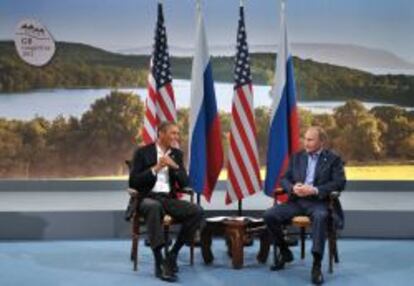 El presidente de EE UU, Barack Obama, y el presidente ruso, Vladimir Putin