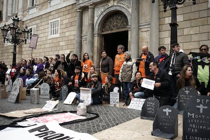 Manifestación por la dignificación del sector social, el 18 de febrero de 2025.