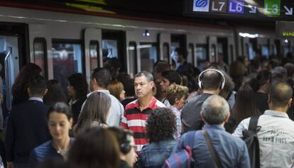 Huelga de metro en Barcelona.