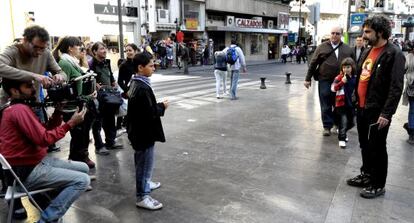 Rodaje del cortometraje de Martín Román e Iñaki Antuñano en Valencia.