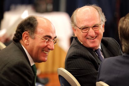 Los presidentes de Iberdrola, Ignacio Sánchez Galán, y el de Repsol, Antonio Brufau, en una imagen de archivo.