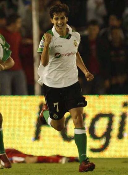 Jorge López celebra su tanto ante el Getafe