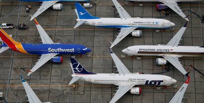 Aviones 737 Max de Boeing en sus instalaciones de Moses Lake (Washington, EE UU).