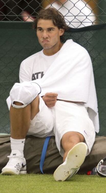 Nadal, en las pistas de Wimbledon.